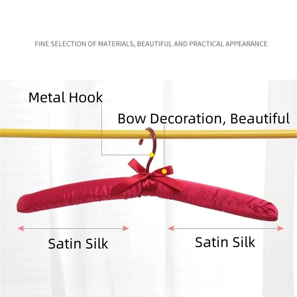 1pcs Silk Hanger Coat Satin Padded Clothes Silk Wrapped Display Hanger Sponge Hangers Clothes Hanger  Non-Slip Dress Hanger