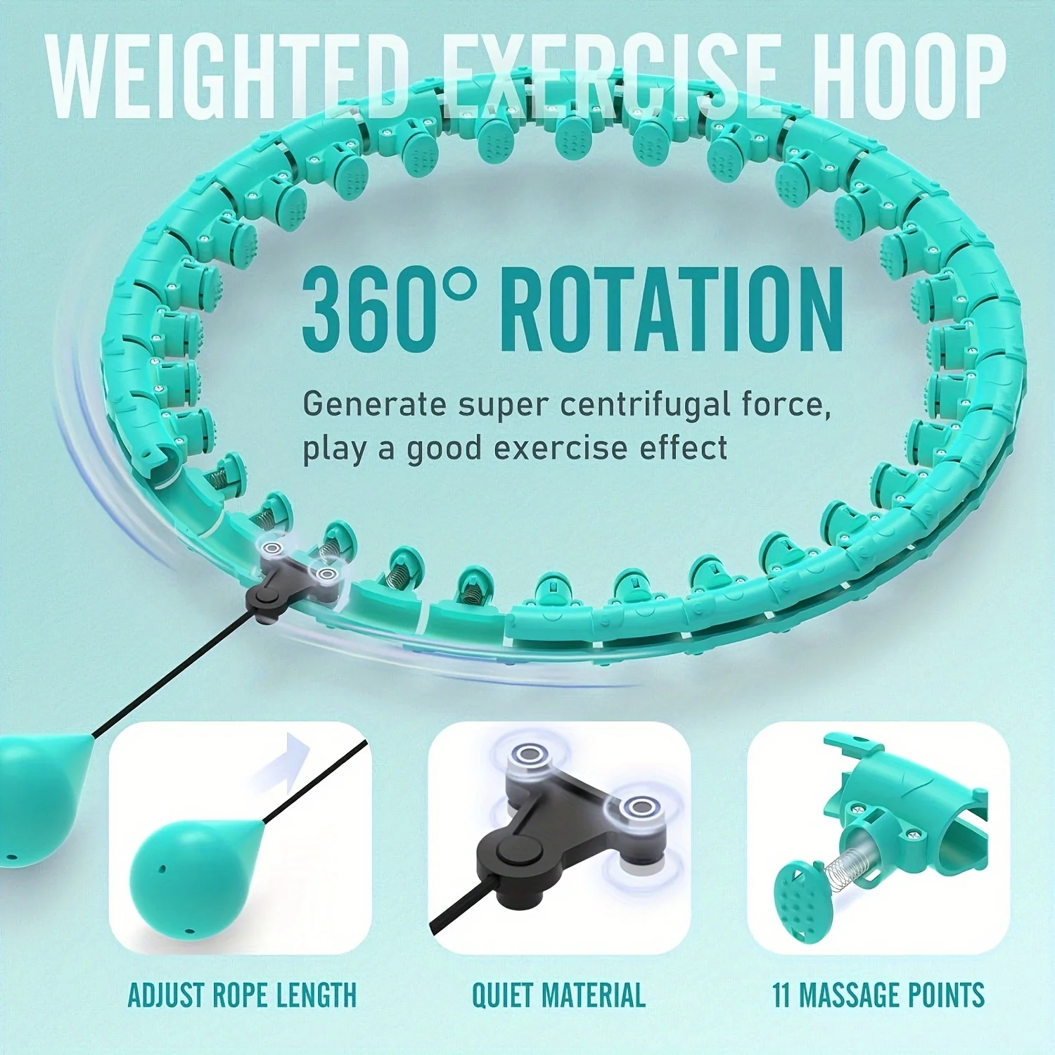 Adjustable Infinity Fitness Hula Circle Hoops Exercise Circle for Weight Loss Detachable and Easy to Use Equipment for Home Gym