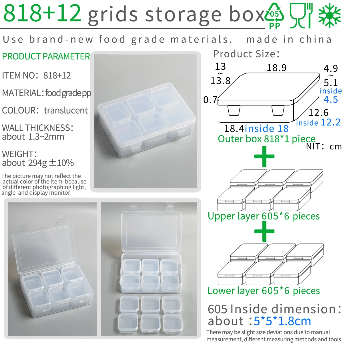 Multi Grids Plastic Storage Box Necklace Earrings Rings Jewelry Packaging Organizer Portable Pill Medicine Storage Box