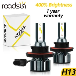 2pcs High Low Beam H13 9008 Led Car Headlight Bulb 18000LM 180W 6500K 3570 CSP Chips Auto Fog Lamp 400% Brighter Than Halogen