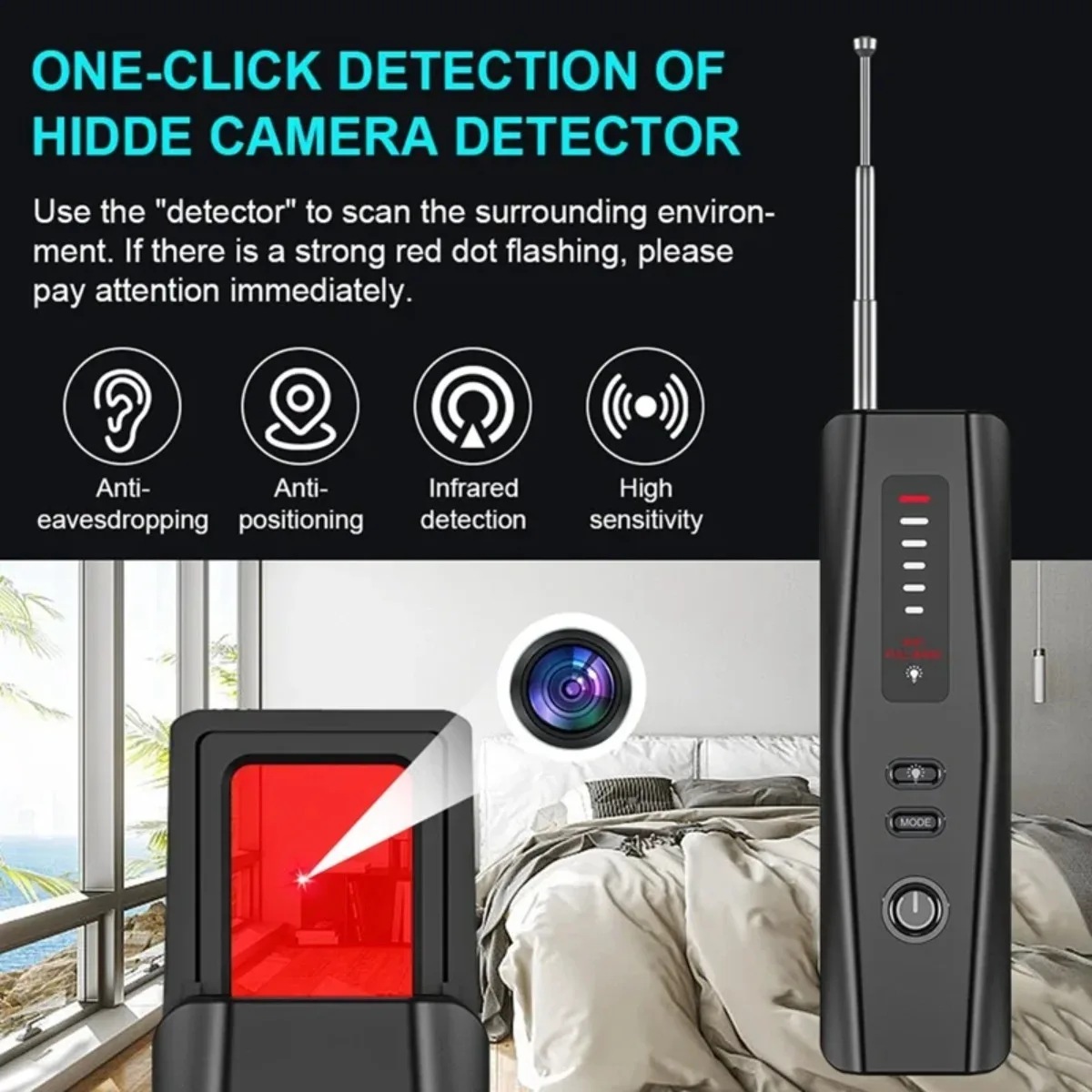 

T09 Gps Tracker Detector Multifunctional Hotel Infrared Anti-Positioning Anti-Eavesdropping Tracking Scanning Camera Detector