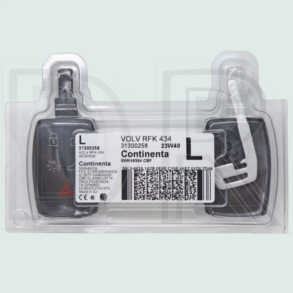 DR KR55WK49259 ID48 رقاقة 433-434FSK PFK 31300258 سيارة مفتاح تحكم عن بعد لفولفو C30 V40 S40 V50 D5 S60 C70 V70 XC90