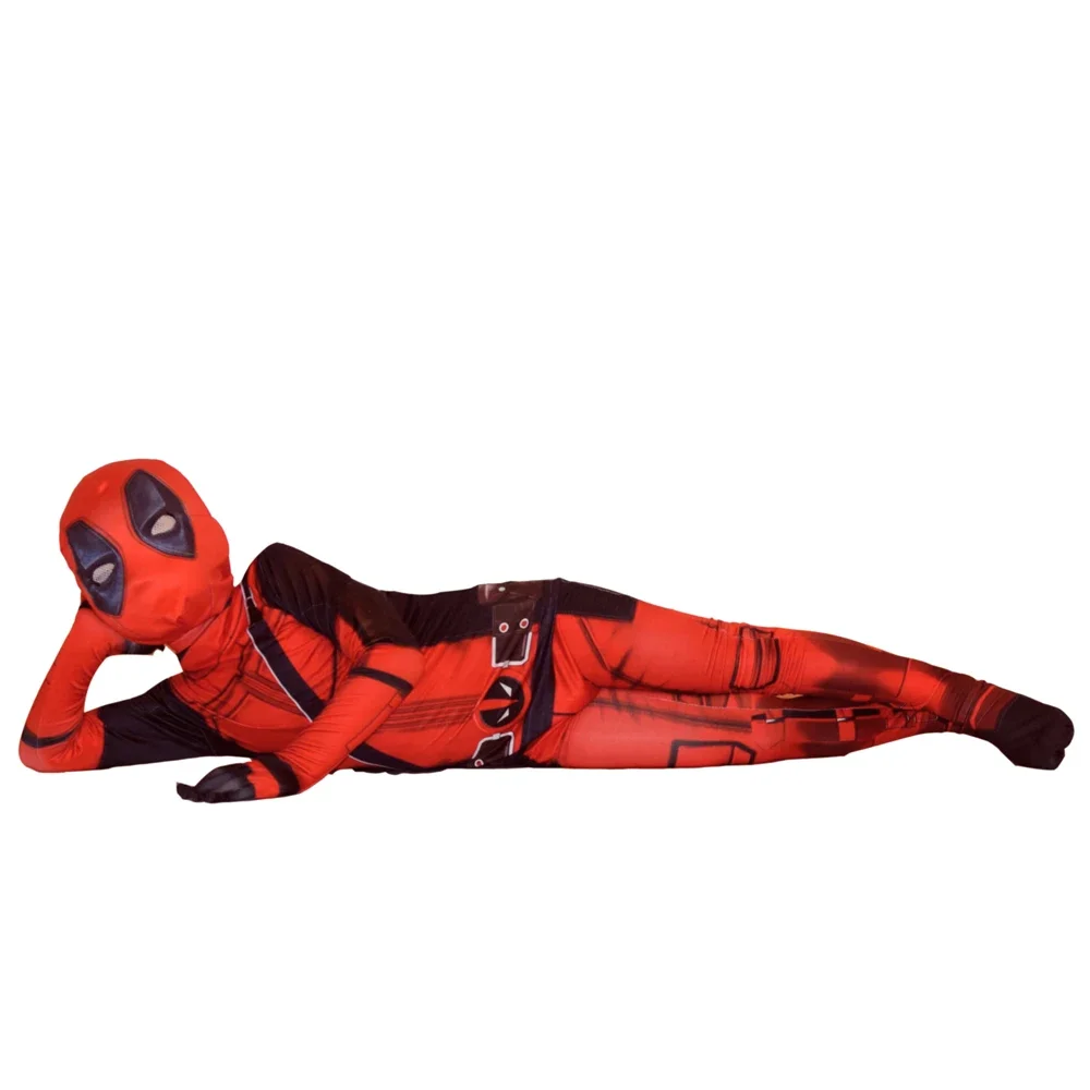 Anime Adult Kids Deadpool Cosplay Costume Boys Superhero with Mask Suit Jumpsuit Bodysuit Party Dress