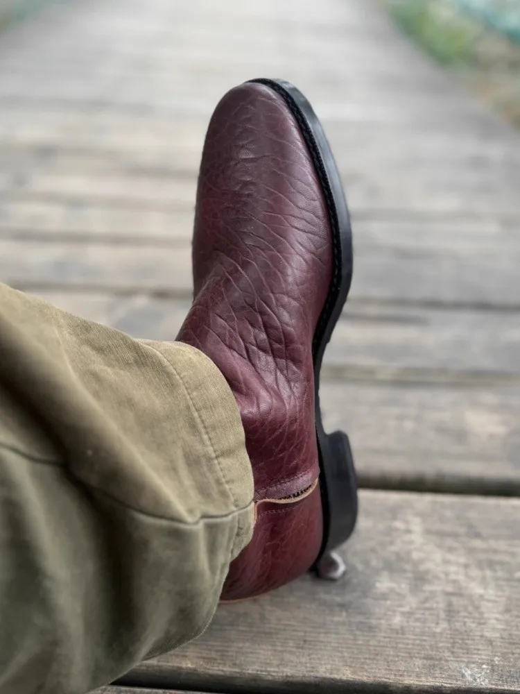 Vintage Genuine Leather Chelsea Boots Men Handmade High Quality Shoes Zipper Cowskin Personality Business Casual Short Boots