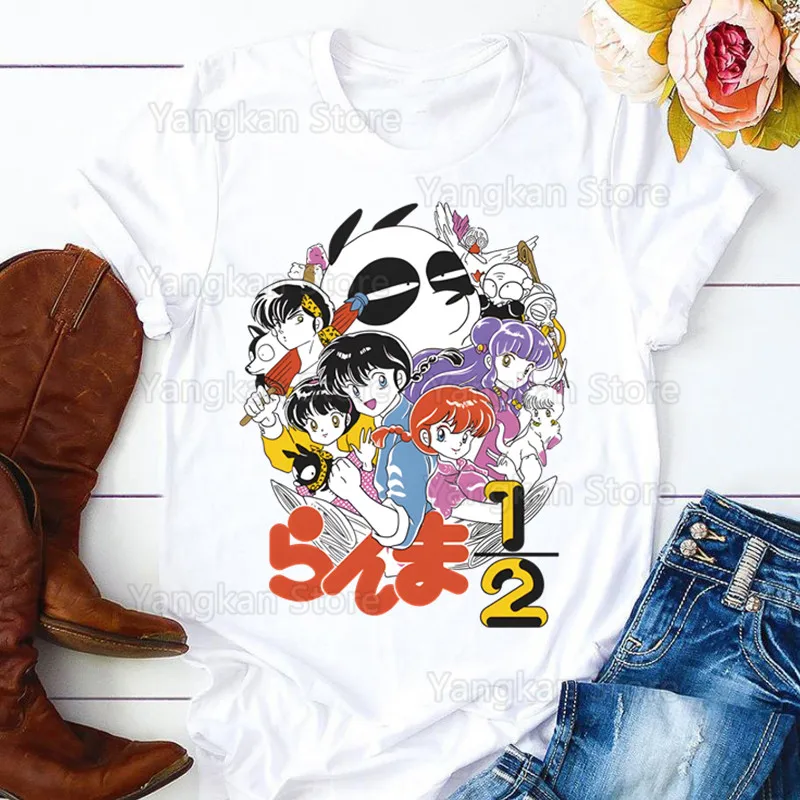 Ranma 12 Woman Print Harajuku Summer Tshirts Casual Round Neck Short Slee Ranma 1⁄2 Tee Shirt,Drop Ship