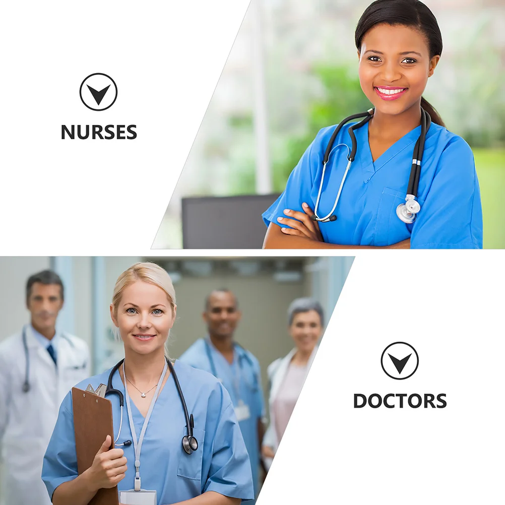 2Pcs Nurse Chest Hanging Watches Portable Keychain Pocket Watches Clear Pointer Medical Staff Practical Gift Durable Silver