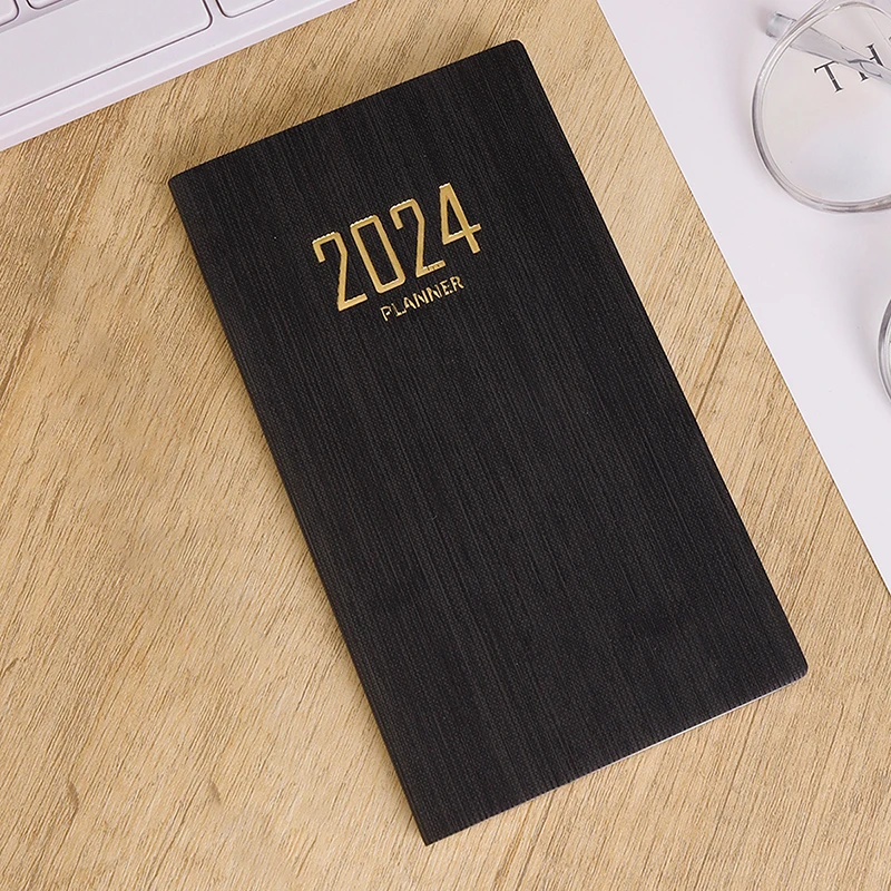 

2024 Agenda Book Mini A6 with Calendar Mini Pocket Notebooks English Notepad School Office Day Week Month Planner