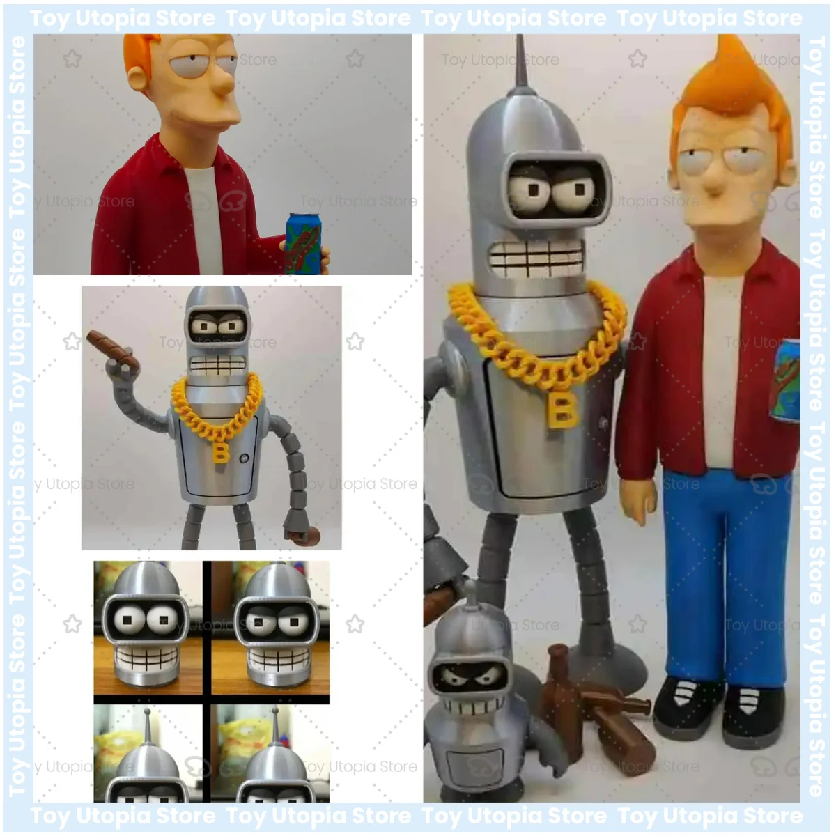 En stock, figuras de dibujos animados de Futurama Fry y Bender, modelo de juguete, colección de regalos, modelo de juguete, juguete, serie Anime