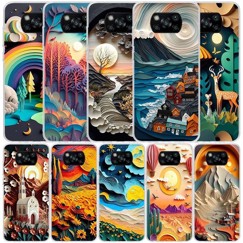 Natural Trees in Mountain Ranges Silicon Call Phone Case For Xiaomi Poco X3 Nfc X5 X6 F6 F5 Pro M5S M5 X4 F4 GT M4 M3 F3 F2 F1 M