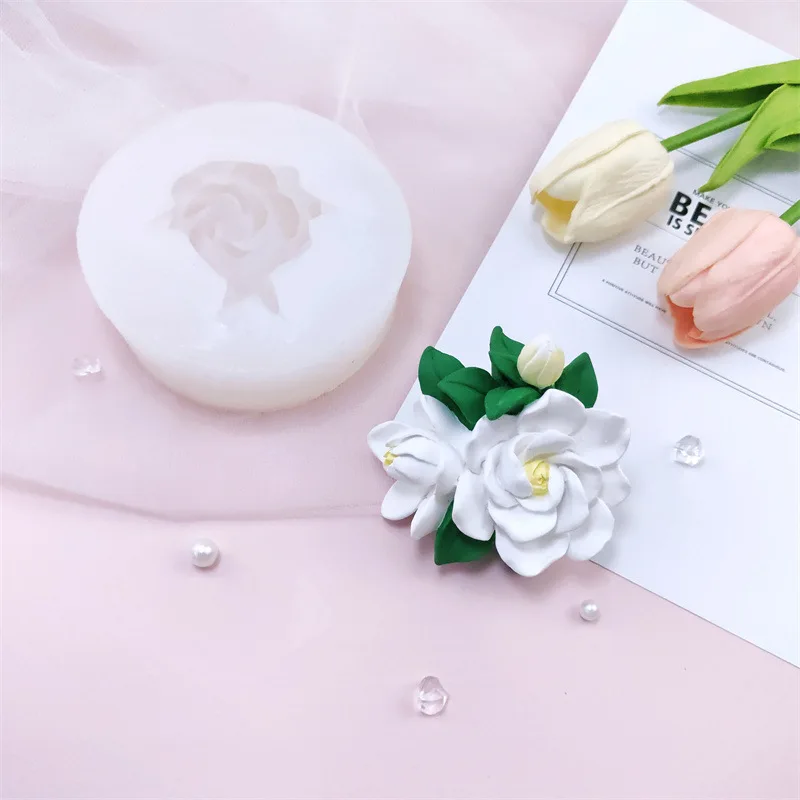 Gardenia ﻿Silicone Mold Fondant Chocolate Cake Decorating Tools DIY Handmade Clay Resin Soap Baking Mould Tool