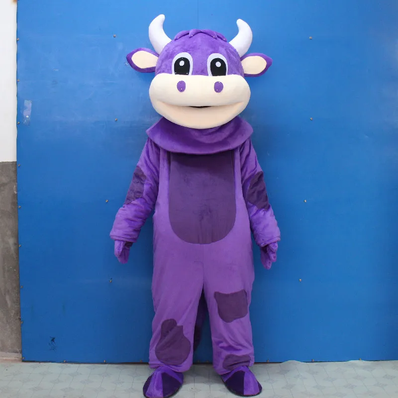 Blessing Big Mouth Cow Mascot Fursuit Cosplay Costume Walking Plush Puppet Opening Event Performance Cartoon Doll Costume