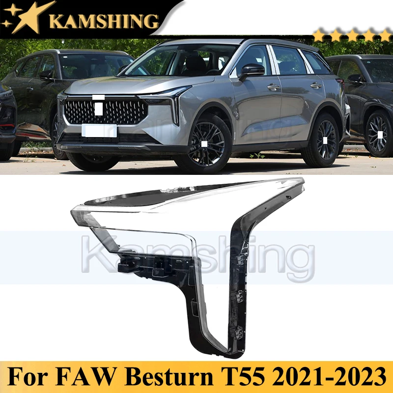 

Kamshing Front Bumper Headlight Cover Shell Shade For FAW Besturn T55 2021-2023 Head Lamp Glass Head Light Lens Lampshade