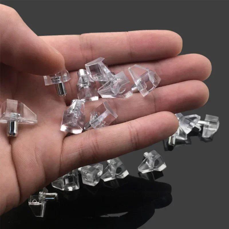 500pcs Transparent Shelf Studs Pegs Plastic Laminate Support Cabinet Wardrobe Shelves Glass Plate Support Furniture Hardware