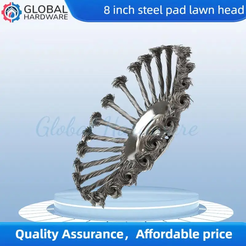 

8 Inch Steel Wire Rotary Brush Cutter Trimmer Head – Weeds Blade Compatible with String Trimmers, Suitable for Moss