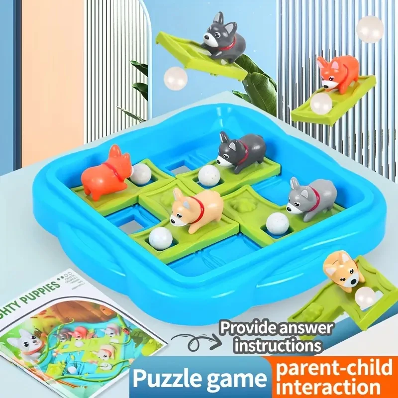 

Dog & Dinosaur Huarong Road, Car Slide Out Model, Digital Thinking Game, Fun Festival Gift