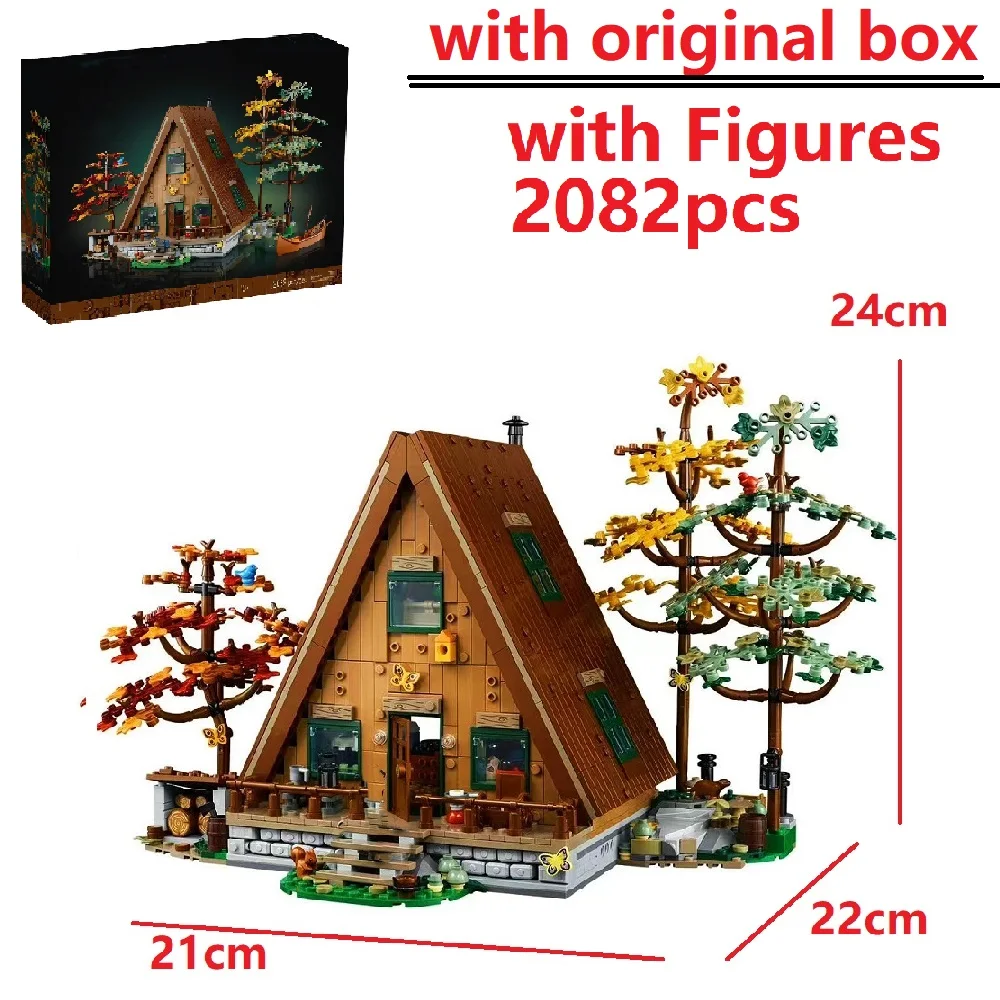 

With Original Box City Street View 21338 A- Frame House Model Expert Modular Building Block Brick Cottage Toy for Kids Gifts