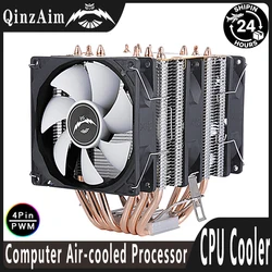 QiuzAim 6 Heat Pipe Twin Towers Radiator Air-cooled Cooler CPU Fan Compatible LGA2011-3 2066 x79 x99 1200 1700 115X 1851 AM4 AM5