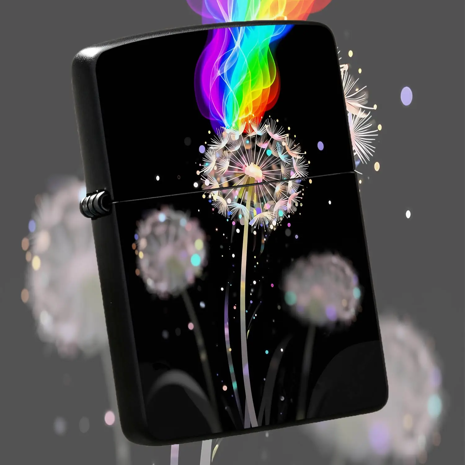 Creative Rainbow Dandelion Pattern Lightweight Portable Luminous Igniter, Dreamy Neon Glow Decorative Accessory, Ideal For Daily Use, Gifting In Various Occasions, Delicate Artistic Stylish Portable Practical Item A Humorous And Interesting