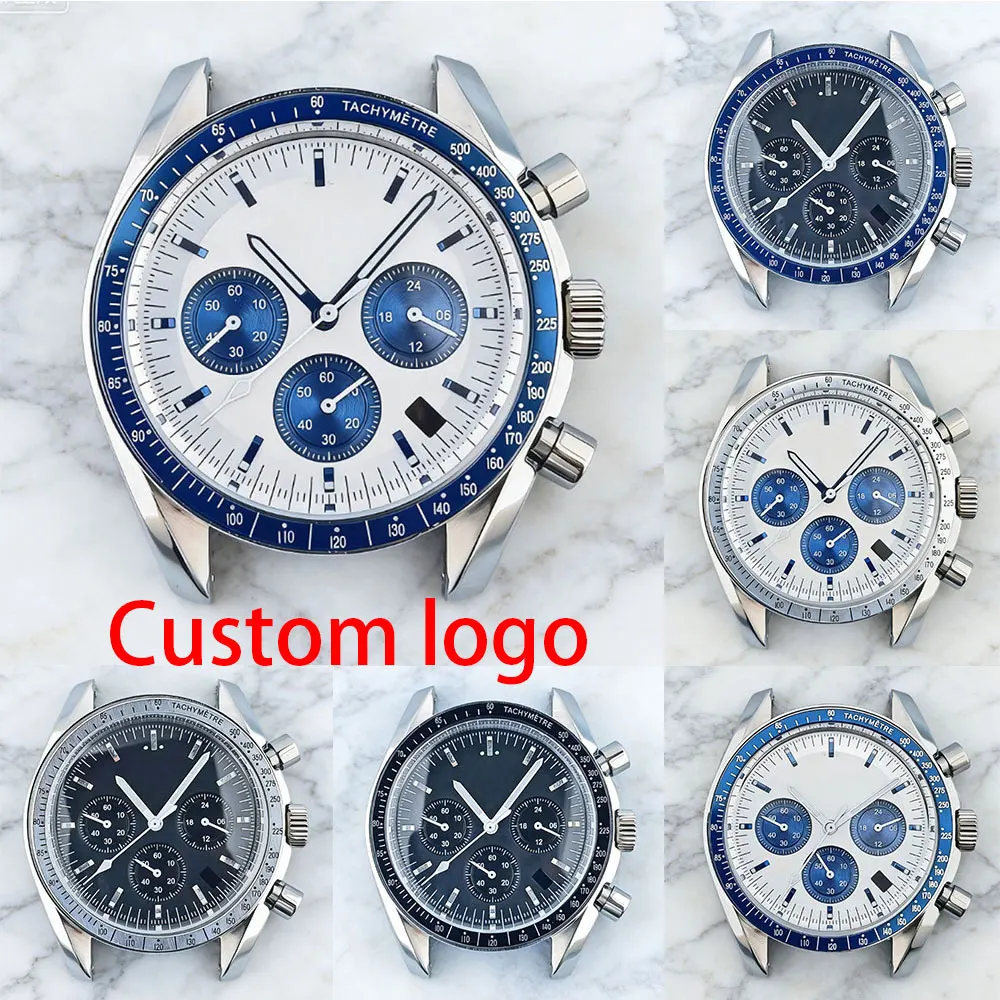 Quartz watch 40mm, 316L stainless steel sapphire glass suitable for VK63 quartz movement waterproof to 5bar customizable logo