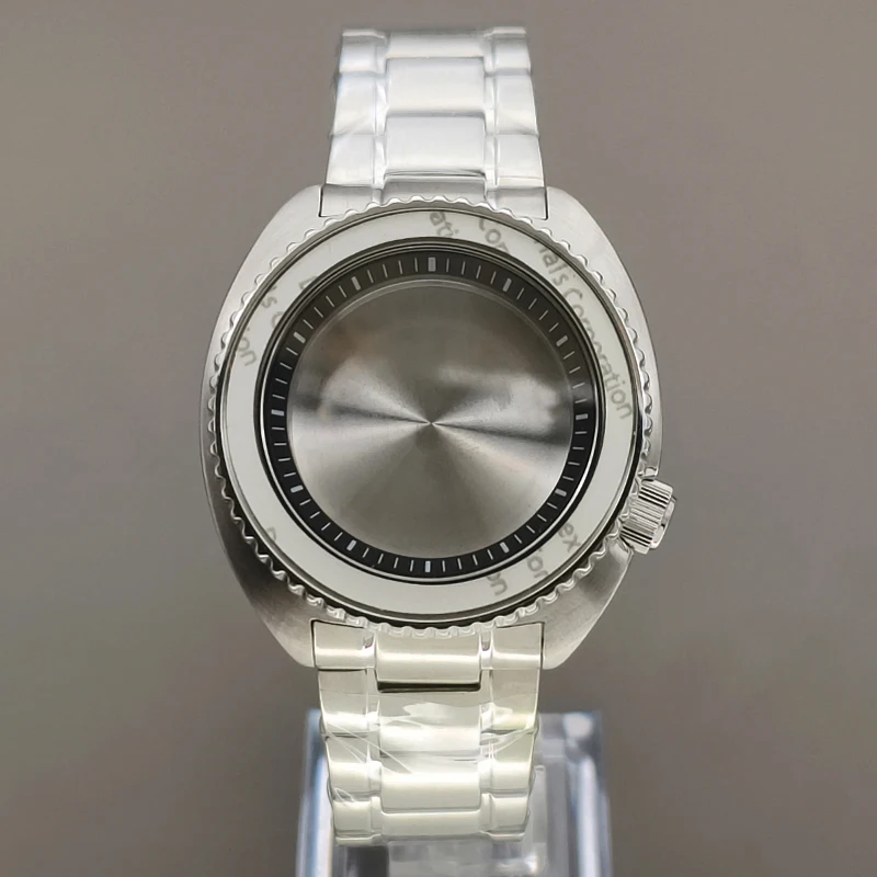 Mod 6105 Turtle Abalone Case Sapphire Crystal Glass NH35 NH36 Case Fit for 7S26 4R NH35 NH36 Movement With Steel Band Watch Case