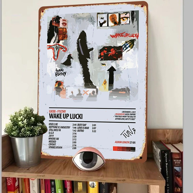 Lucki FLETHY Wake Up Lucki Album Cover Custom Metal Poster Wall Art Home Decor Music Gift
