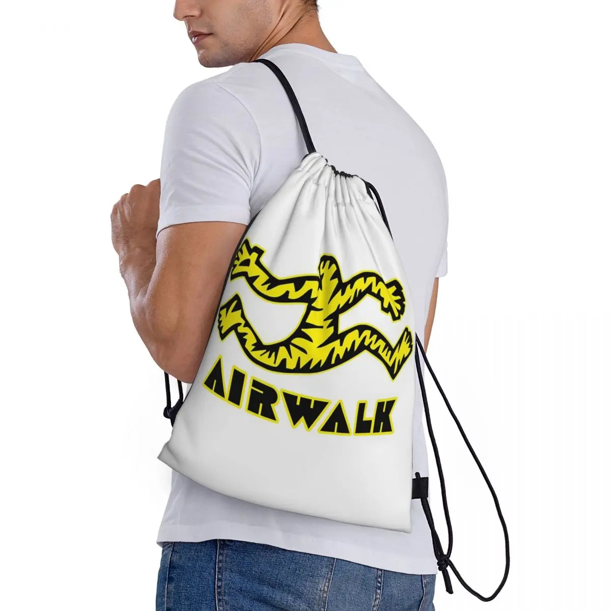 Mochilas Airwalk estilo Old School Tattoo, bolsa deportiva portátil con cordón y bolsillo, bolsas para libros, para viajes y escuela