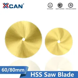 XCAN HSS M2 Saw Blade 60/80mm 72T Titanium Coated Mini Saw Cutter for Rotary Tools Wood Metal Cutting Disc Circular Saw Blade