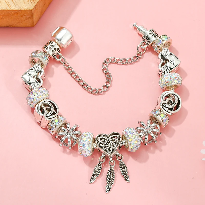 BAOPON Silber Überzogene Charm Armband Für Frauen Männer Mit MOM IMMER Perlen Armband Armreifen Schmuck Geschenk Großhandel Dropshipping