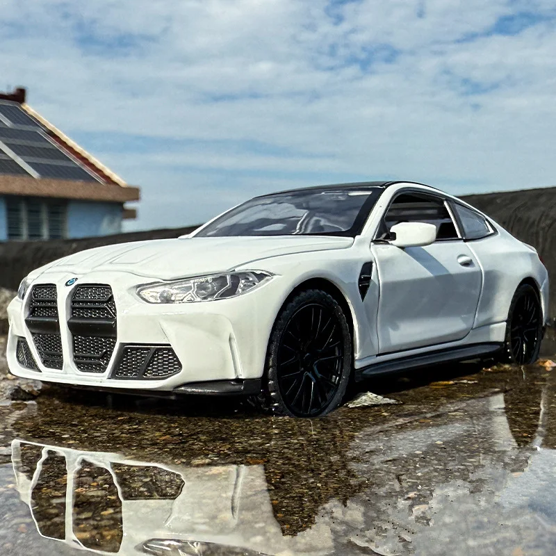 1:32 M4 G82 쿠페 합금 스포츠카 모델 다이캐스트 금속 자동차 모형 시뮬레이션 사운드 및 라이트 컬렉션 어린이 장난감 선물