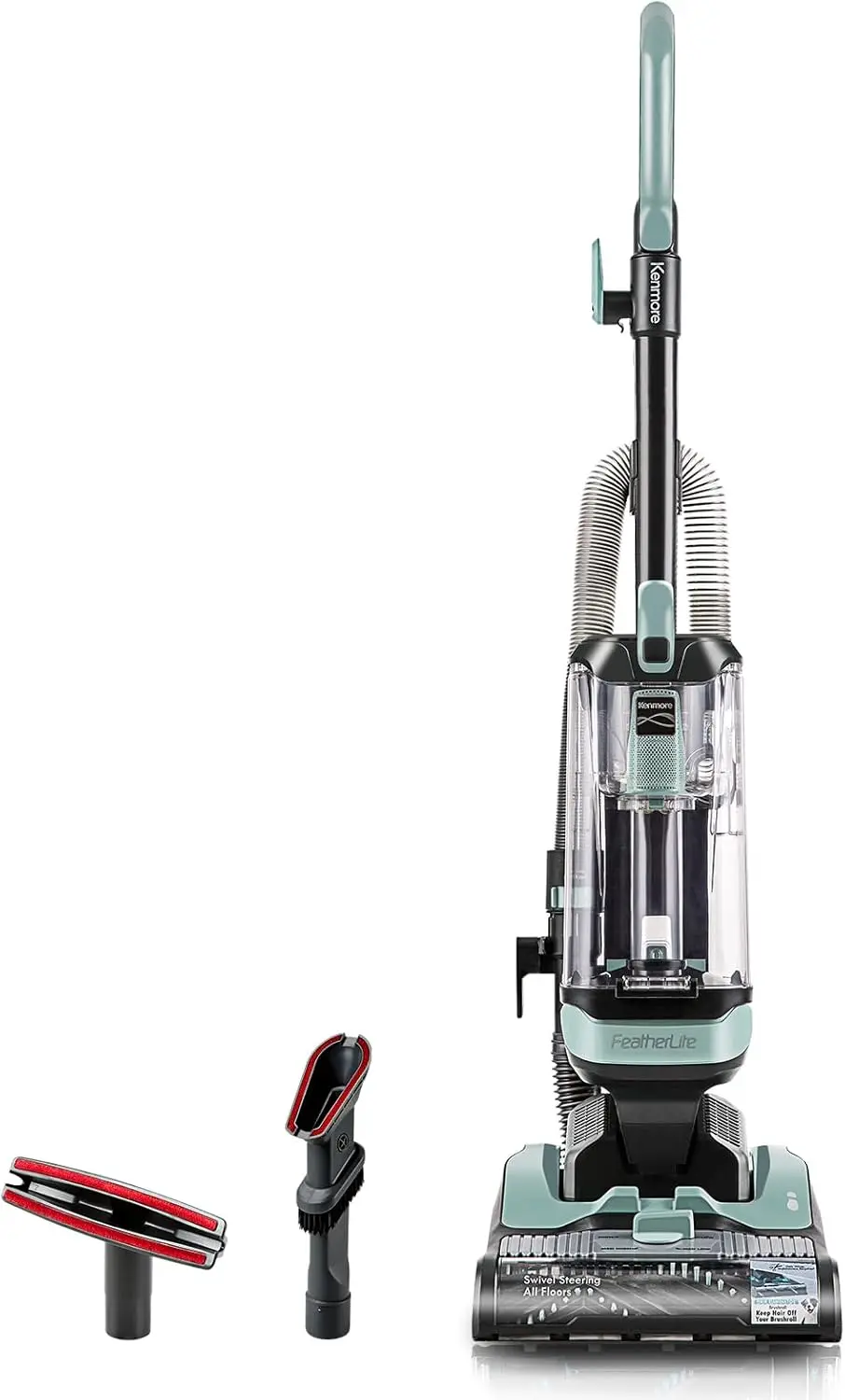 Lightweight Bagless Upright Vacuum with 4 Height Adjustments, Hair Eliminator Brushroll & 2 Tools