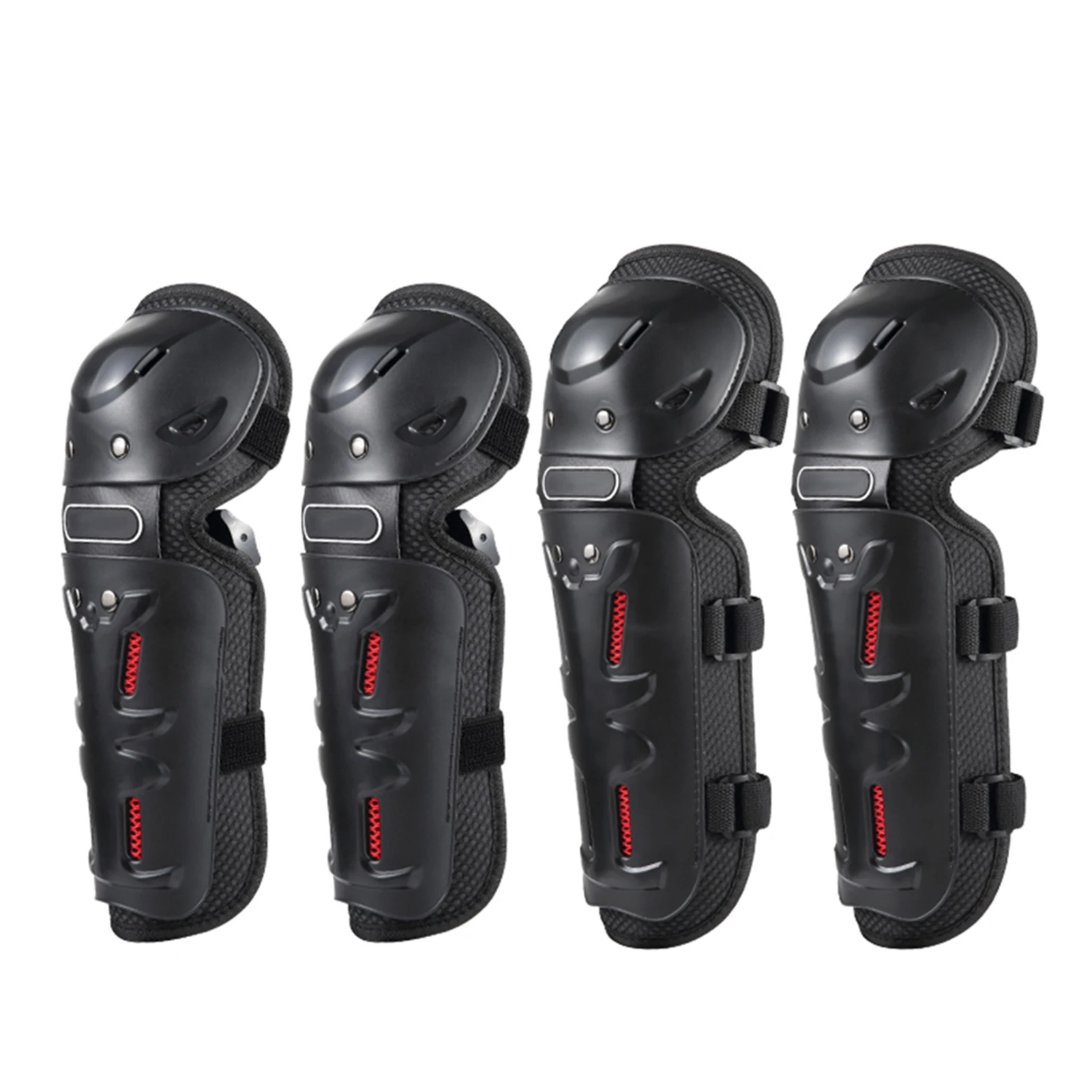 4PCs Cycle Knee Brace and Elbow Guards Bicycle MTB Bike Motorcycle Riding Knee Support Protective Pads Guards Outdoor Sports