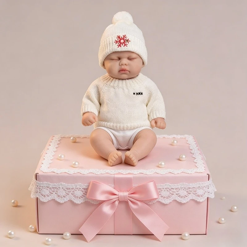 

12 Inch 30cm Mouth Can Open Solid Silicone Baby Girl Doll Pickle for Girls
