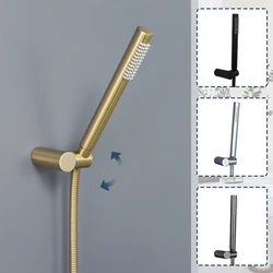 Black Gold Gray Chrome Latão Handheld Shower Head Acessórios Única Função Shower Head Movable Shower Seat 1.5M Mangueira