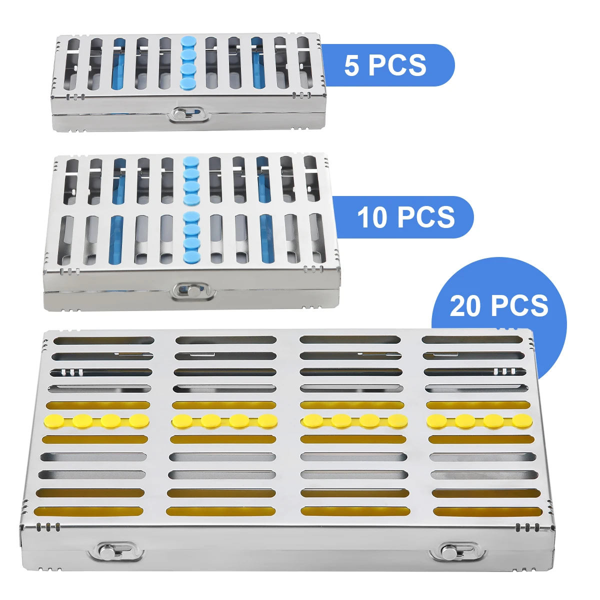 Azdent Dental Sterilization Rack Surgical Autoclavable Sterilization Box Dental Cassette File Burs Disinfection Tray Lab Tools