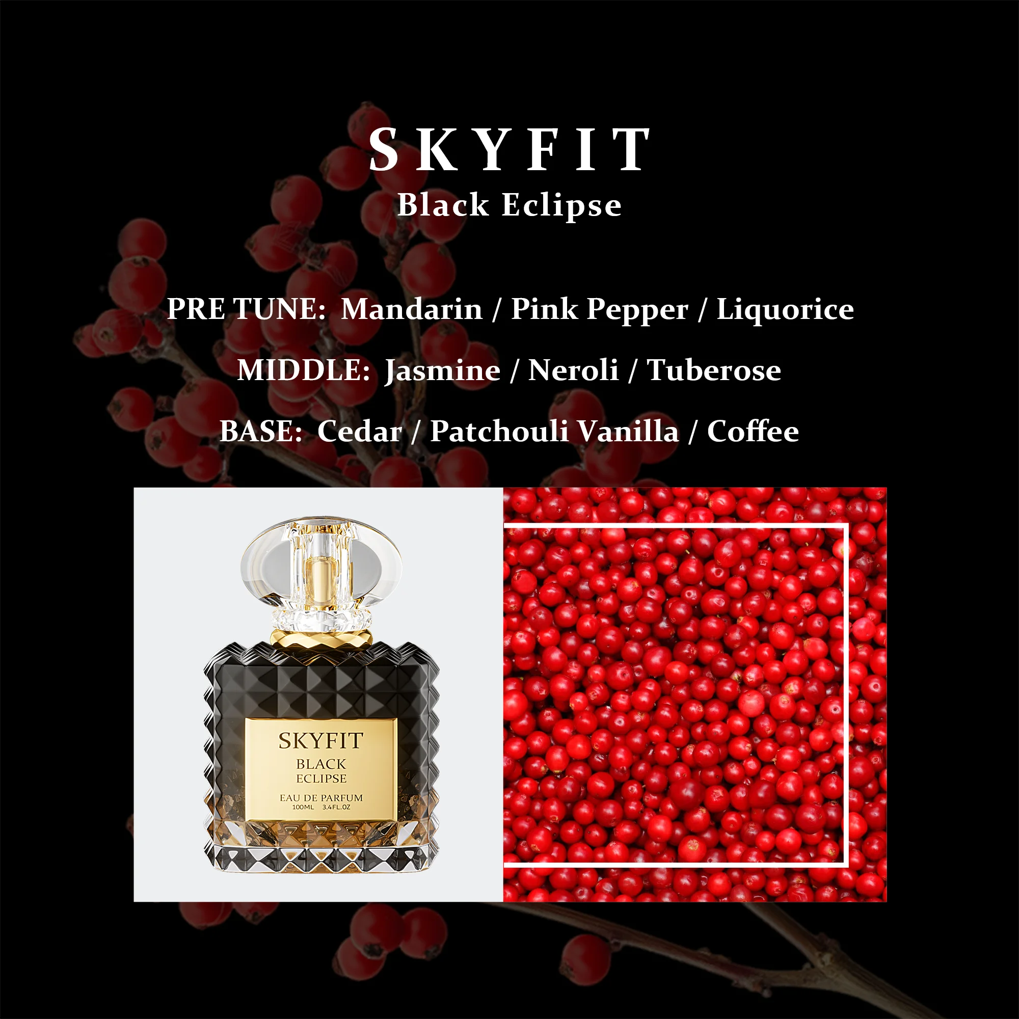 SKYFIT BLACK ECLIPSE EAU DE PARFUM 100ML+10ML 3.4FL.OZ +0.34FL.OZ