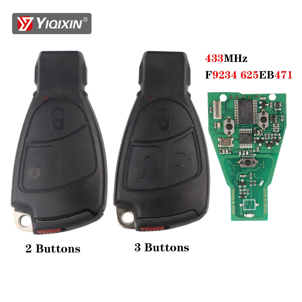 

YIQIXIN Remote Car Key Fob For Mercedes Benz NEC B C E ML S CLK Class CL MB W204 W203 W211 W208 1996-2005 433Mhz 2/3 Button