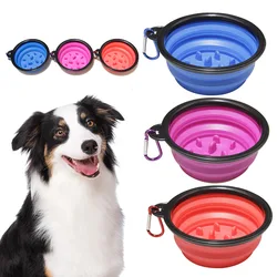1000 ML Dog Slow Food Bowl for Small Medium Dogs Puppy Flodable with Buckle Pet Bowls for Outdoor Traveling Pets Accessories