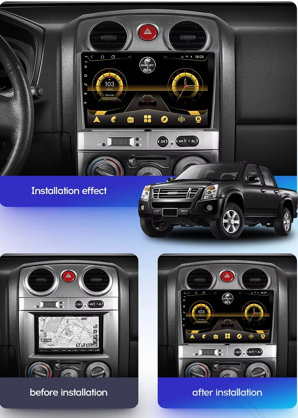 Car Radio For Isuzu D-Max DMAX 2007 2008 2009 2010 2011 Android 15 4G WIFI Android Auto GPS Navigation No DVD Player