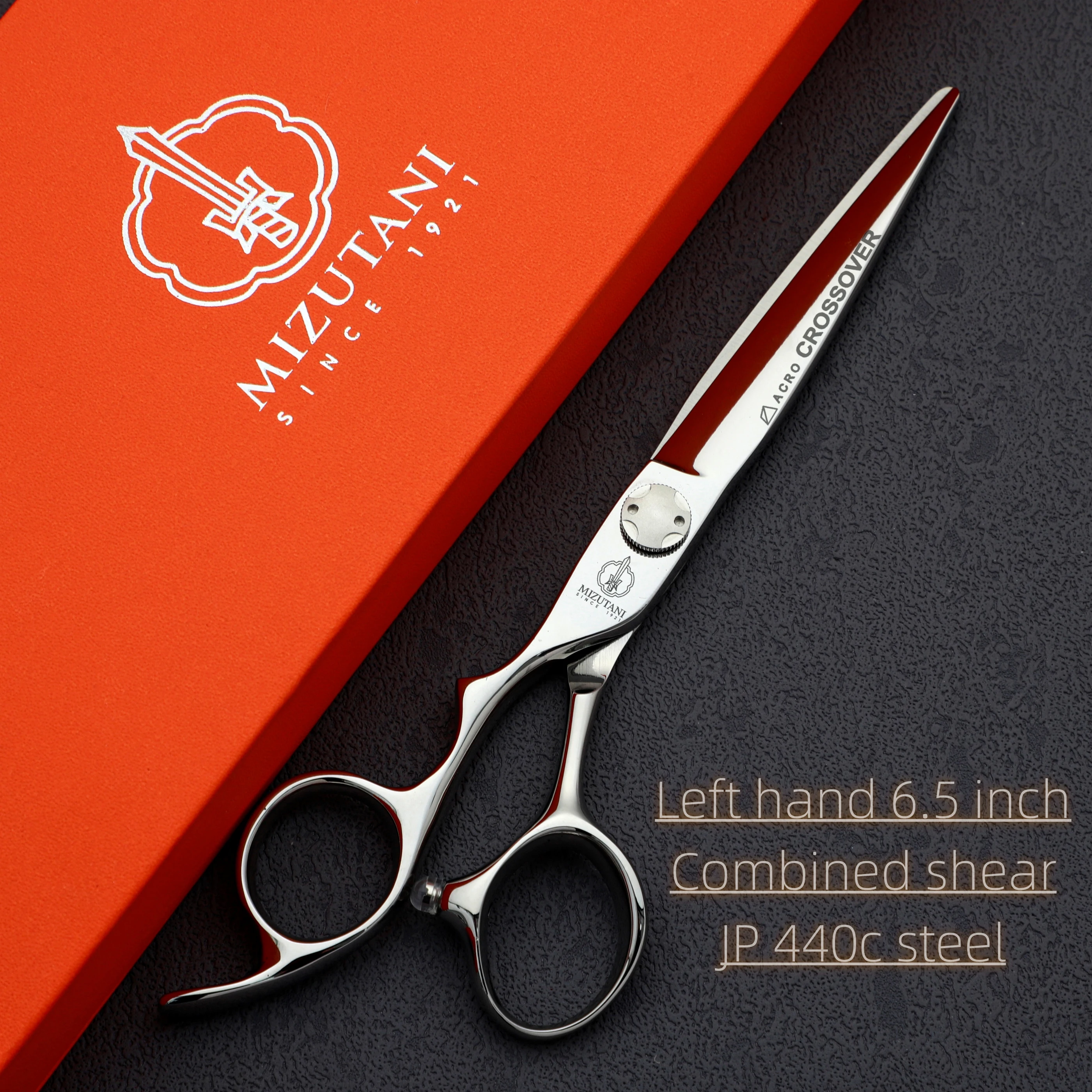 MIZUTANI Left hand sissors professional barber scissors  set of 6.0-6.5-6.8 inch 440C steel barbershop hair cutting tools