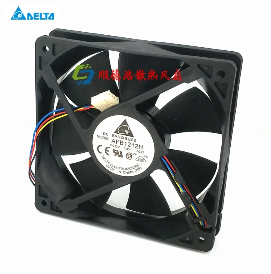 AA + for 1 Piece Delta AFB1212H 12V 0.35A 12CM 12025 PWM Temperature Controlled Fan 4 Pins -