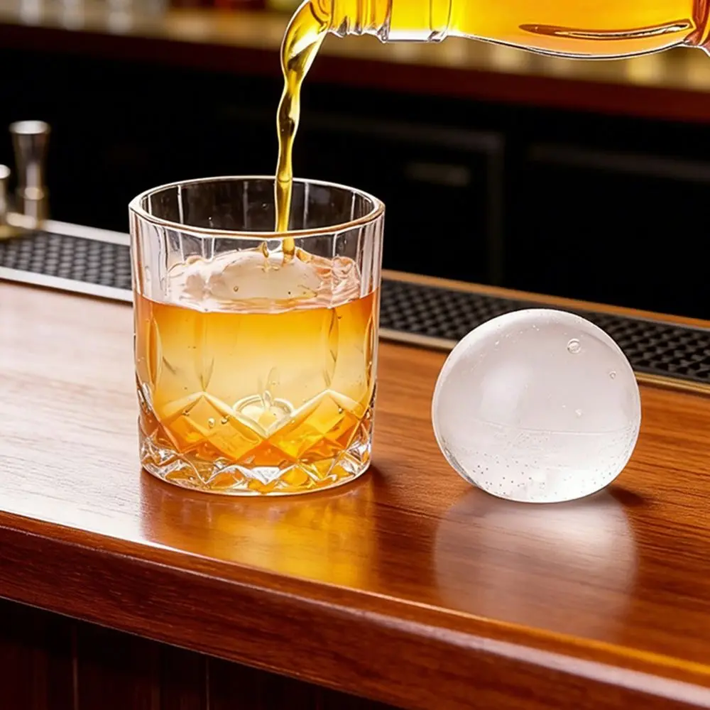 Portable Reusable Ice Ball Mold Spherical With Lid Ice Cube Mold Silicone Ice Cup For DIY Ice Cream