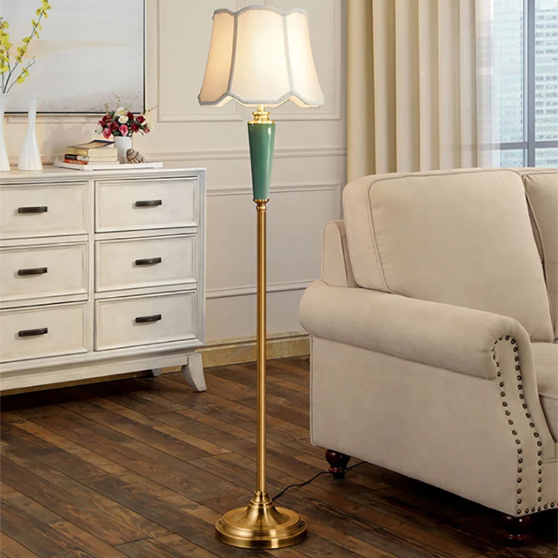 TEMAR Modern Ceramics Floor Lamp LED Standing Creative American Luxury Fashion Table Light For Home Living Room Bedroom