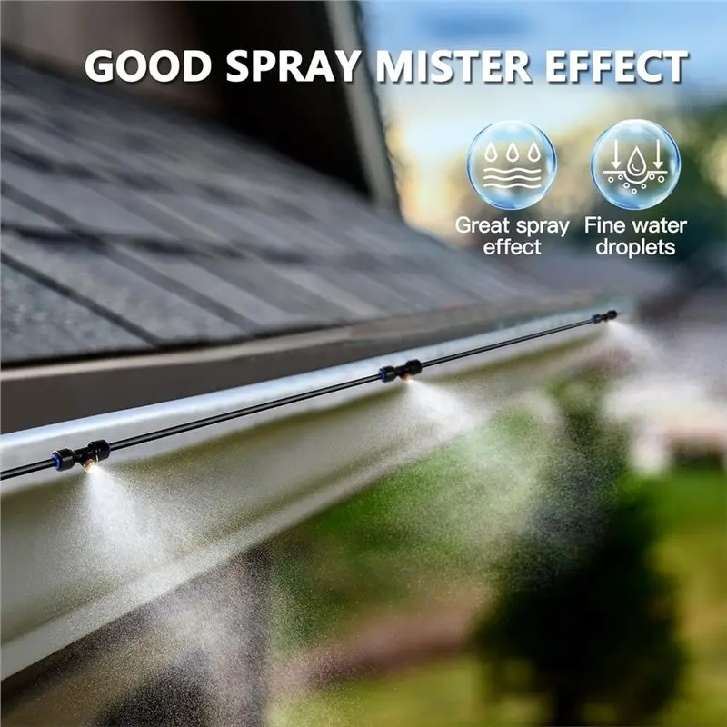 AB34-Spraying System Garden Low-Pressure Atomizing Cool System Outdoor Patio Sprayering Kit 1Set With Water Filter Hose EU Plug