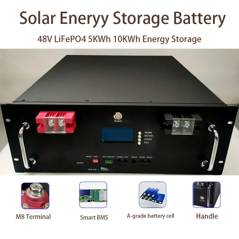

LiFePO4 48V 200Ah 10KW battery pack 100Ah 120Ah 150Ah 300Ah 400Ah 6000 cycles lithium battery Bluetooth RS485 CAN BMS solar ener