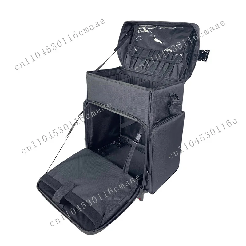 Makeup artist follow-up case Large capacity professional cosmetic bag Eyelash manicure beauty belt roller cosmetic case