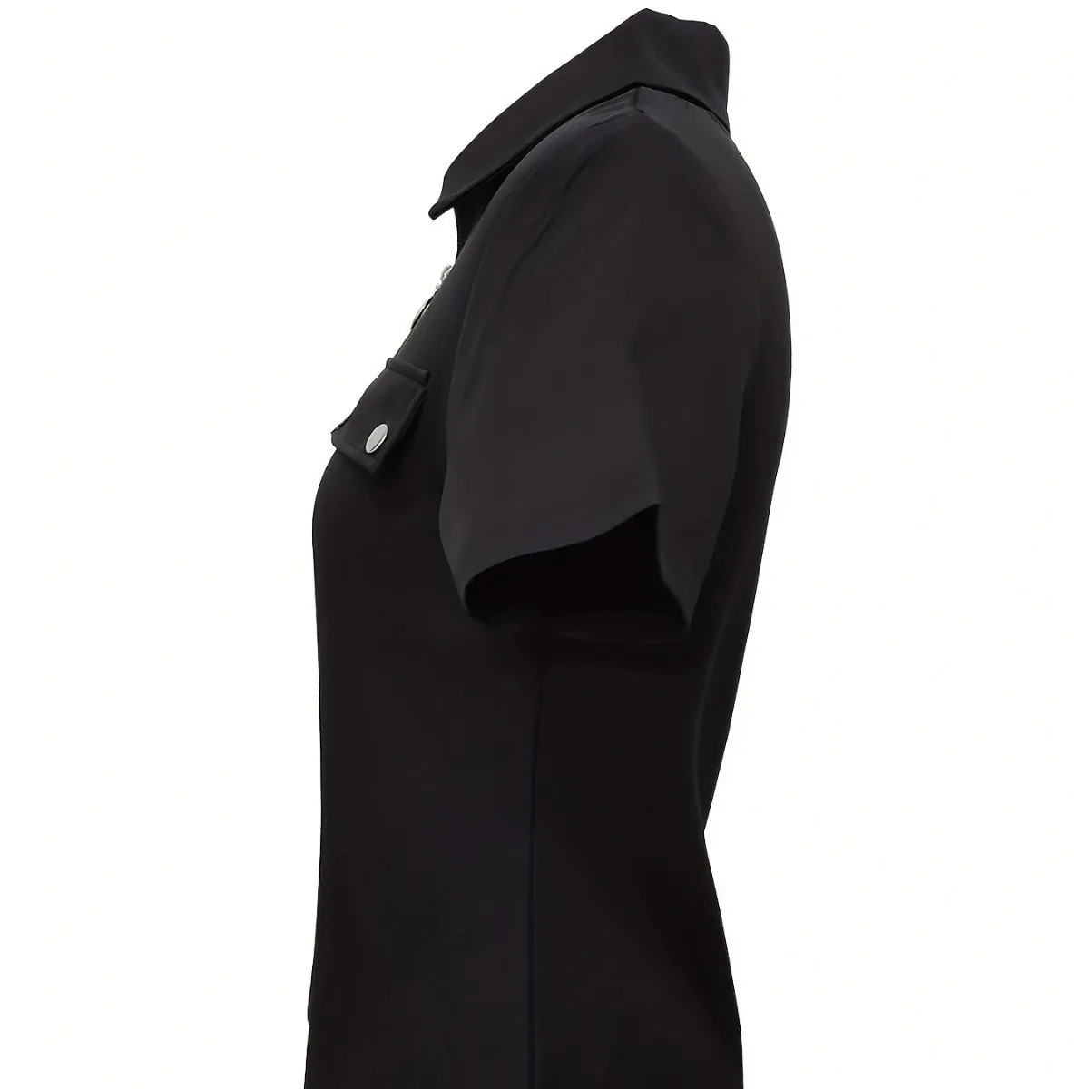 Nowości w modzie 2025 Wiosna Lato Jednolity Kolor Koszula na Zamek Guziki Top Damski Retro Temperament Uniwersalny