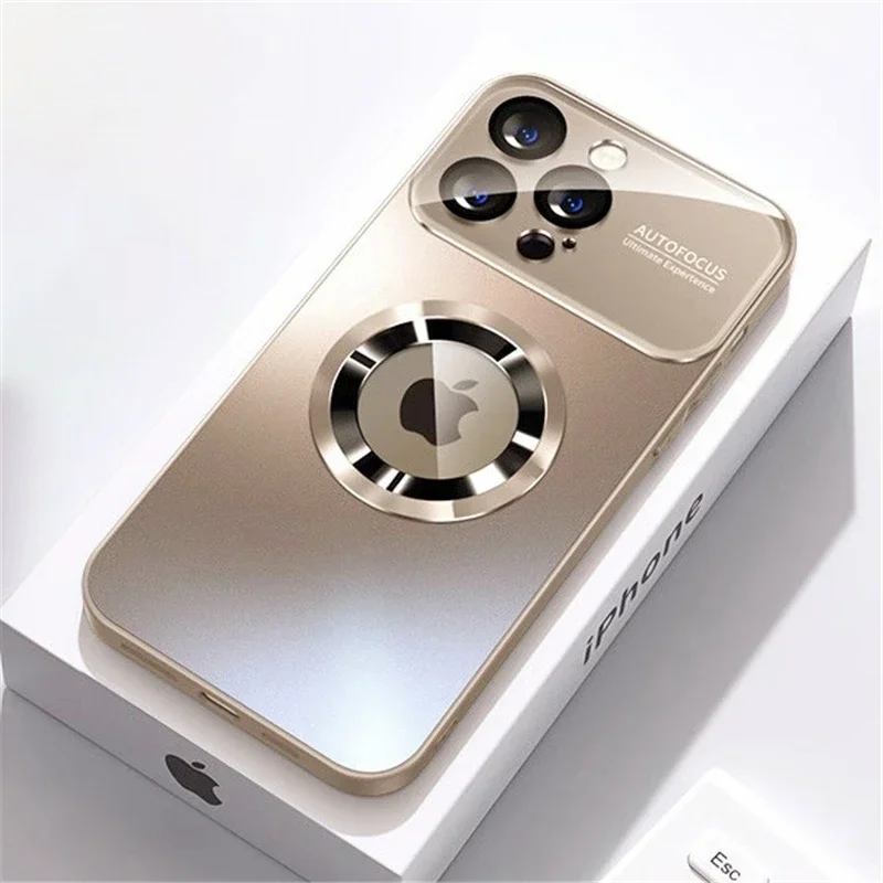 Luxe Titanium Metallic Kleur Matte Magnetische Case voor iPhone 17 16 Pro Max 15 14 Plus 13 12 voor Magsafe Wireless Charge Cover