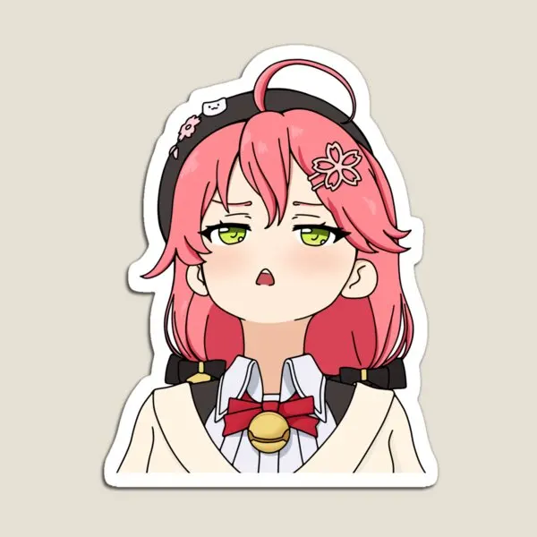 Sakura Miko Upset  Magnet Toy Baby Children Refrigerator Stickers Cute Colorful for Fridge Organizer Kids Holder Funny Magnetic