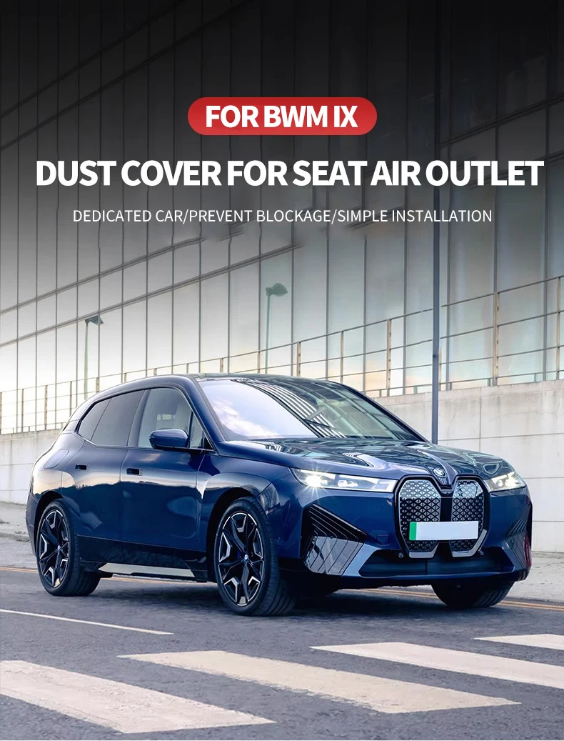 Edelstahl Silberner Sitzboden-Klimaanlagen-Auslass Staubschutzabdeckung für BMW IX 2022 2023 2024 Zubehör – Detail 1