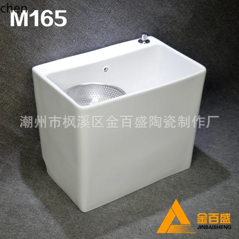 Picture 3: LXC Ceramic Mop Bucket Large Capacity Dual Drive Rotating Spin Dry Basket Floor Mop Basin Mop Basin